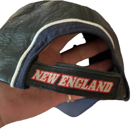 NFL New England Patriots black genuine leather baseball cap GoPatriots !🏈🏈🏈 - Picture 2 of 13